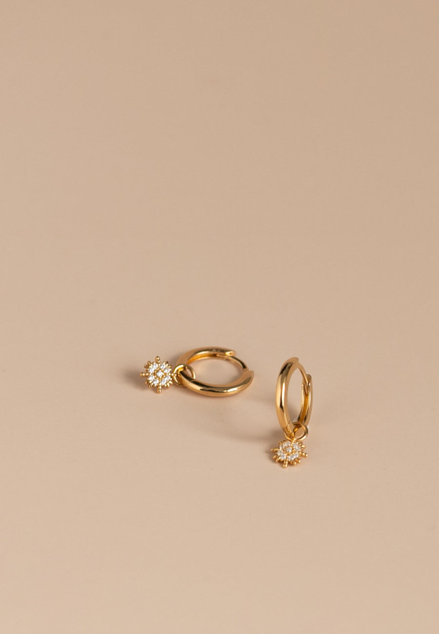 Pendientes de plata SNOWFLAKE oro