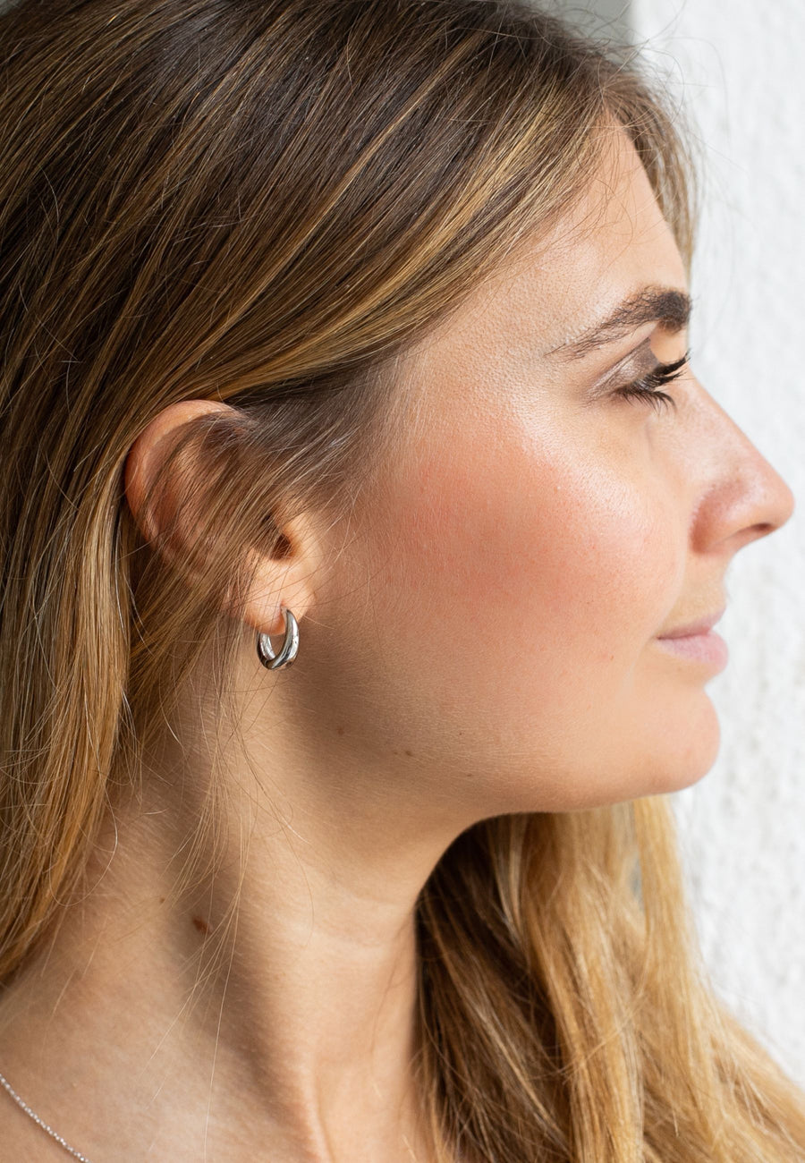 Pendientes de plata criolla forma GOTA en plata