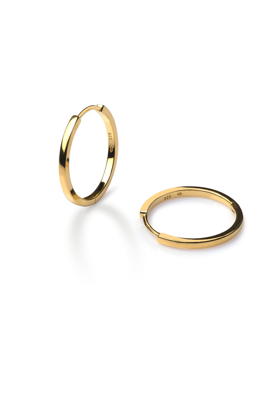Pendientes aro PURE fabricados en plata y bañados en oro