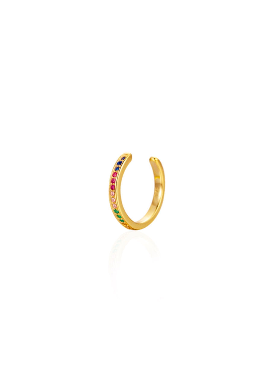 Pendiente RAINBOW ear cuff oro