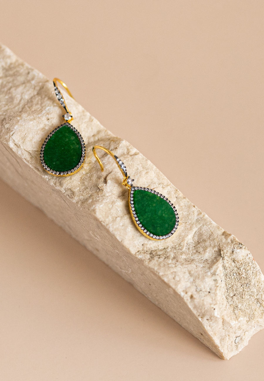 Pendientes de plata JADE en plata y baño oro