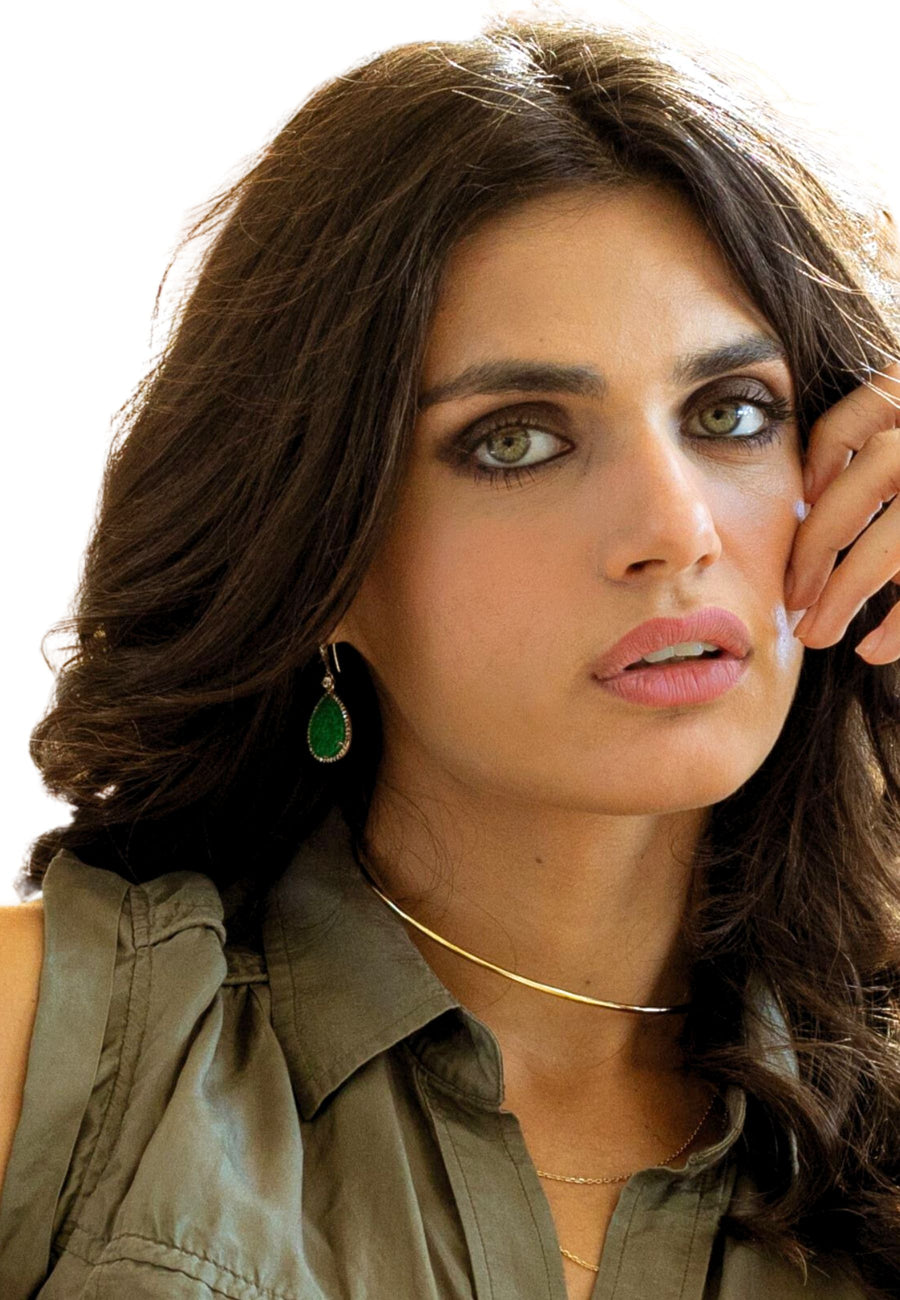 Pendientes de plata JADE en plata y baño oro