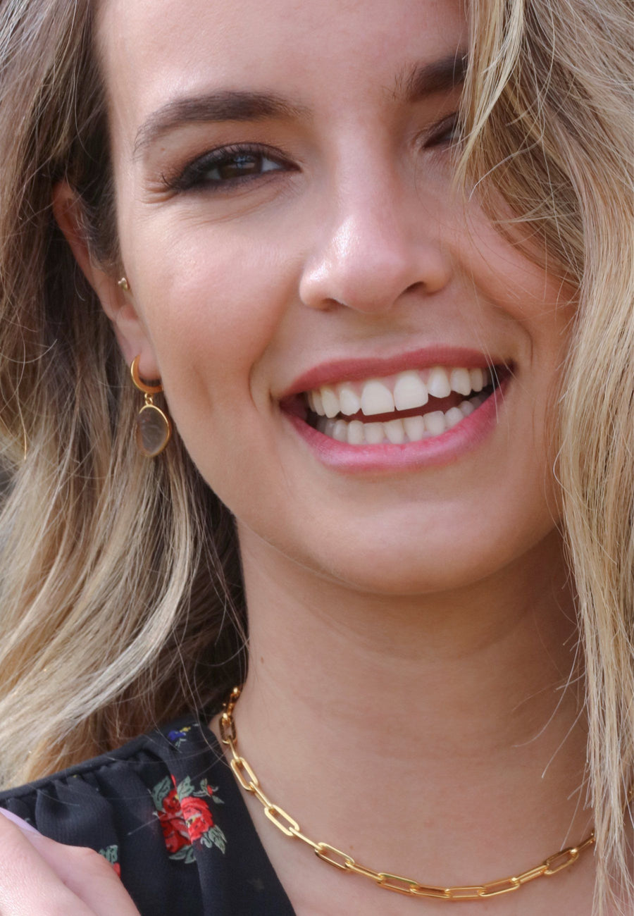 Pendientes de plata largos LIGHT GREY oro