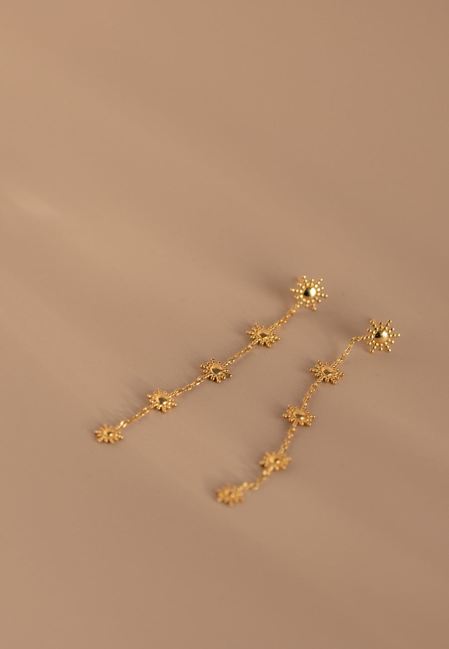 Pendientes de plata LARGOS SOLES en plata de ley