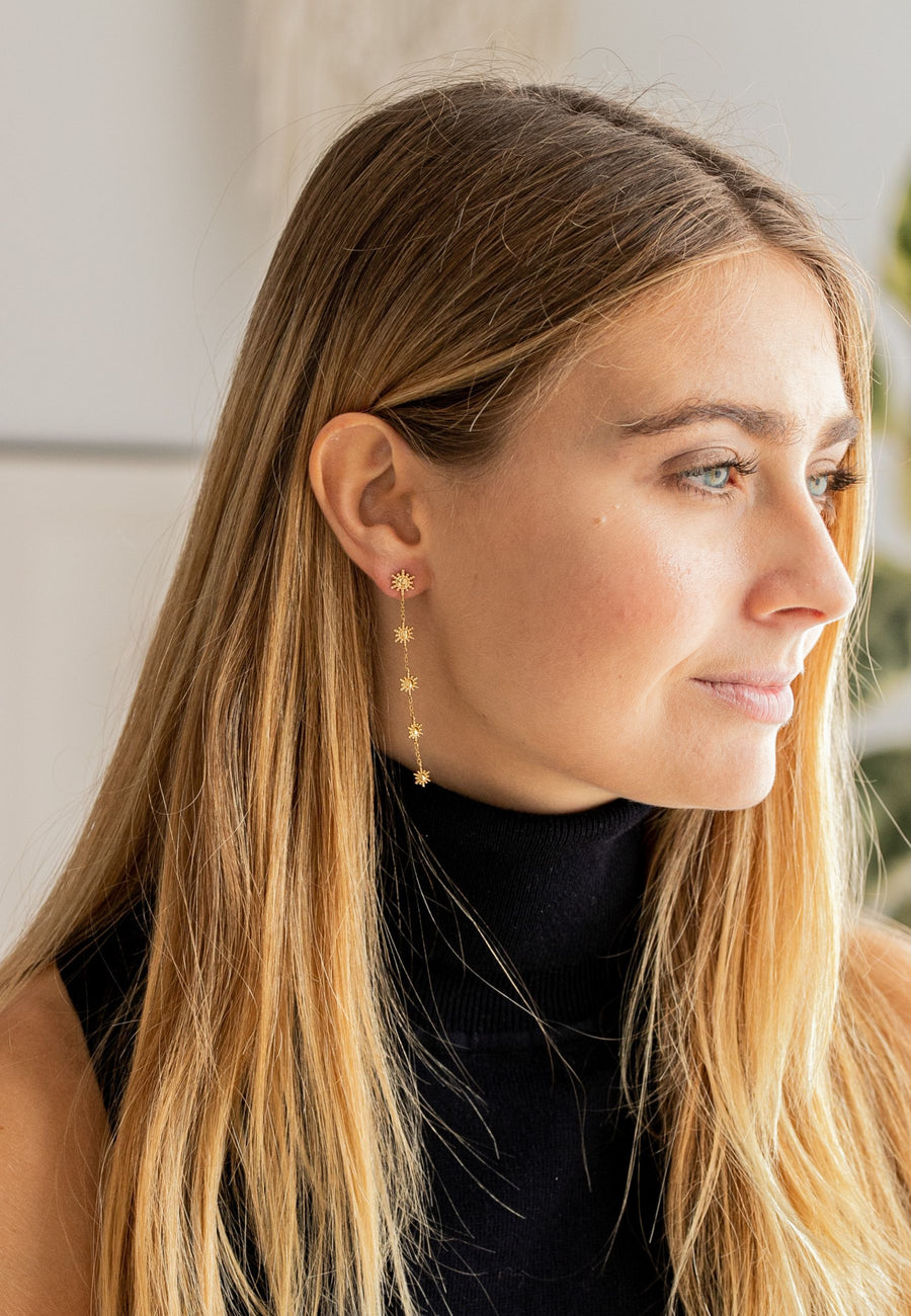 Pendientes de plata LARGOS SOLES en plata de ley