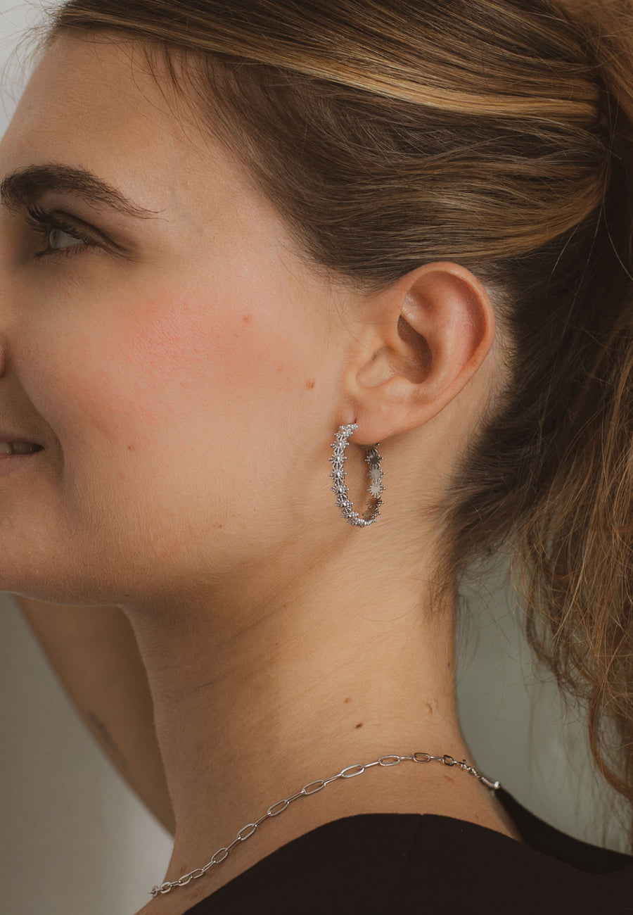 Pendientes de plata ARO SOLES en plata de ley