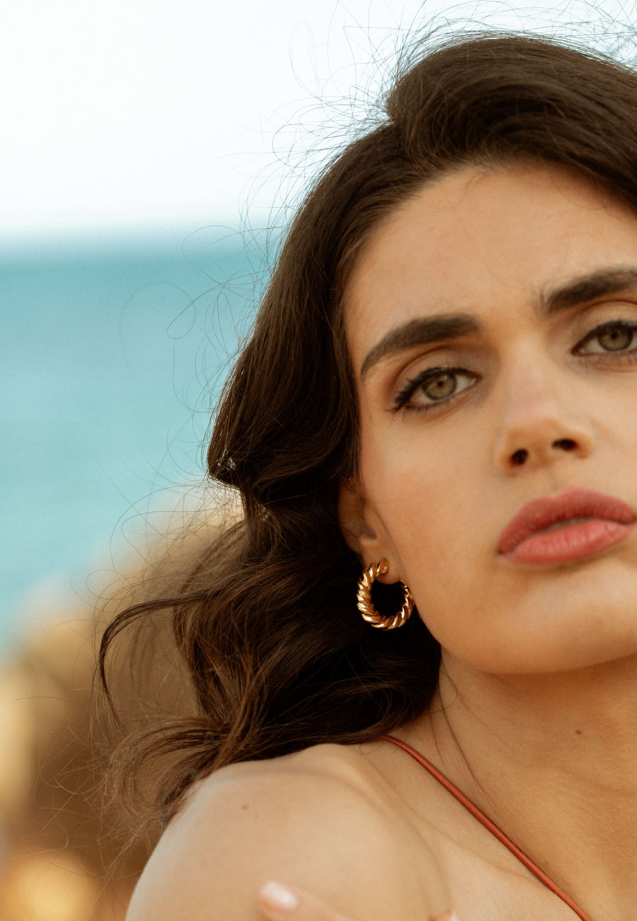 Pendientes de plata EUPHORIA plata chapados en oro