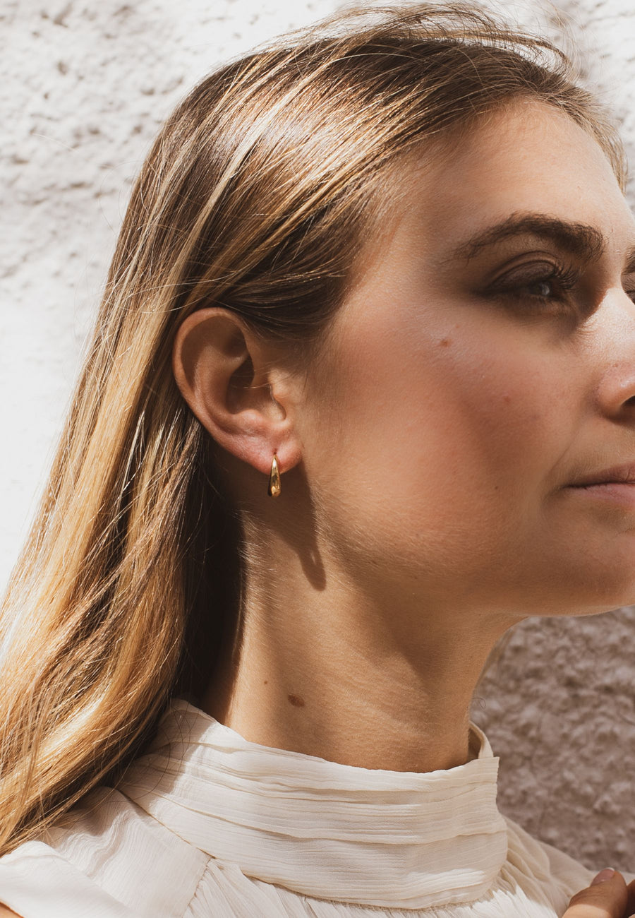 Pendientes de plata criolla forma GOTA en plata