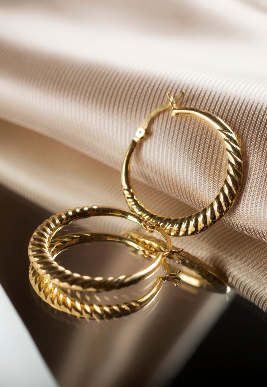 Pendientes de plata BAMBU oro