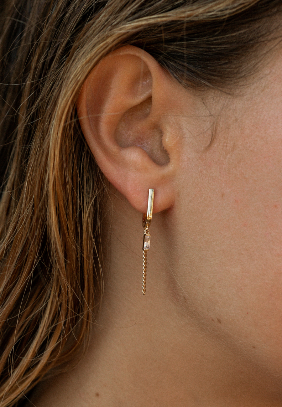 Pendientes de plata FUN en plata de ley y baño oro