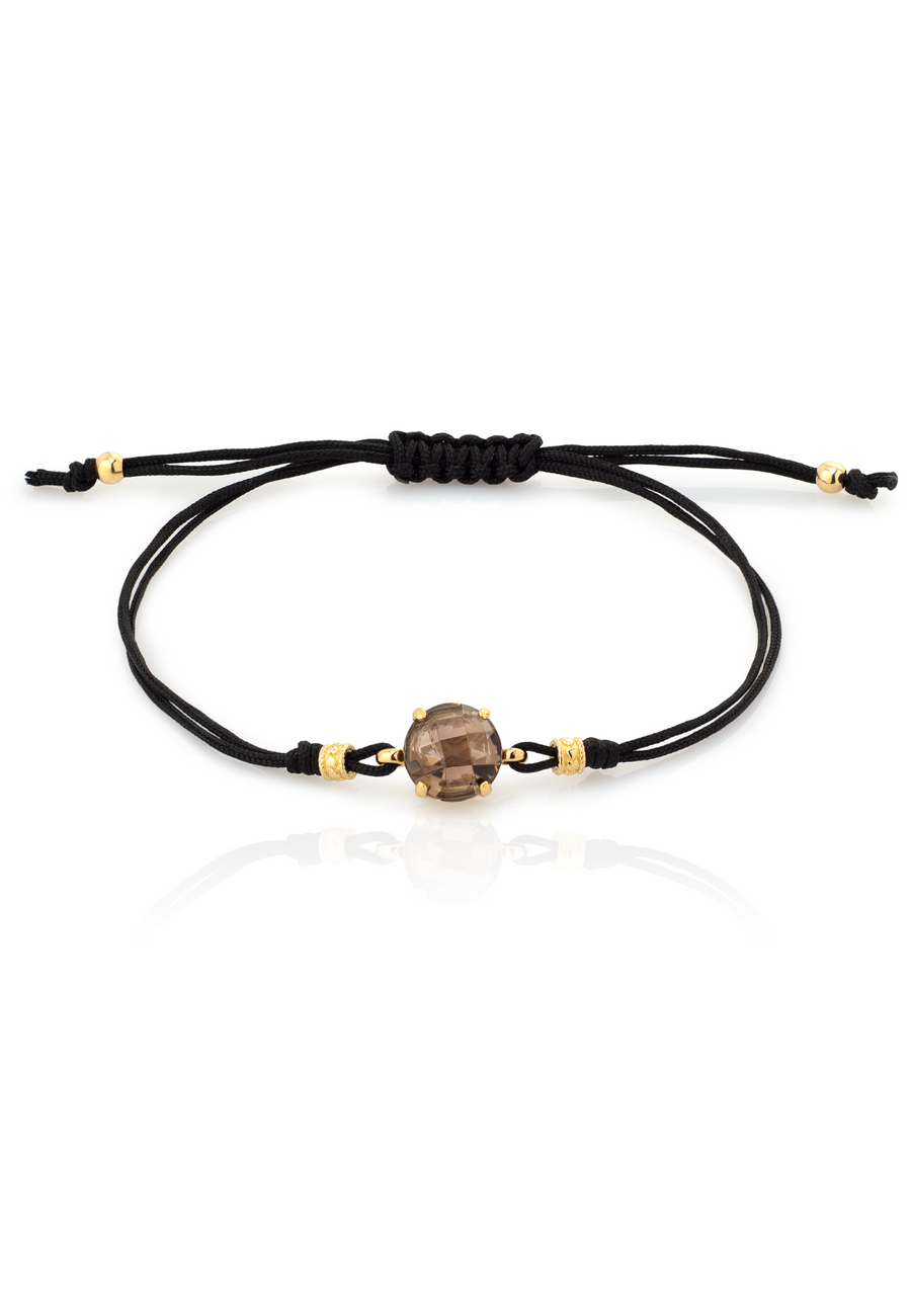 Pulsera QUARTZ BROWN en plata de ley y piedra de cuarzo marrón