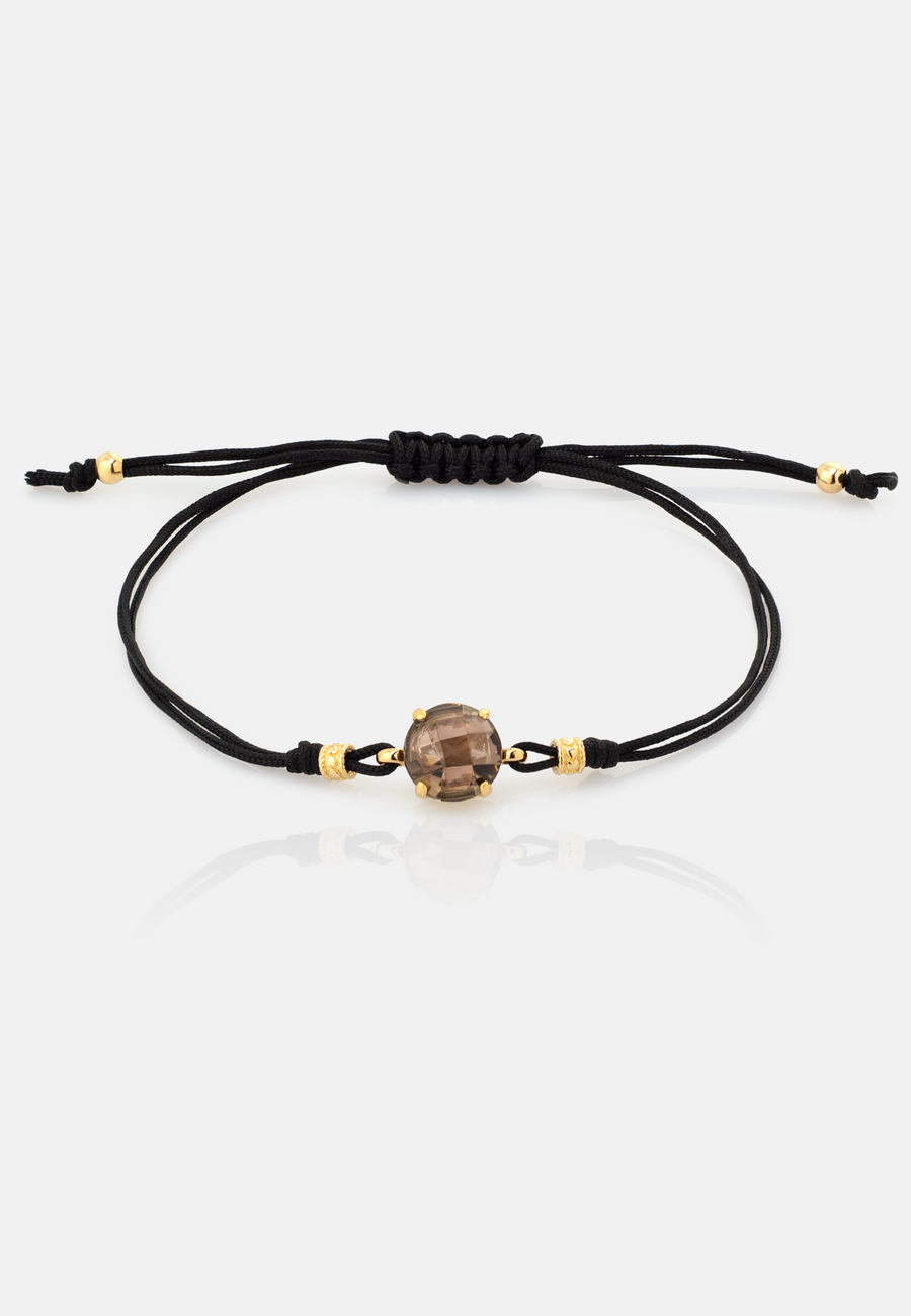 Pulsera QUARTZ BROWN en plata de ley y piedra de cuarzo marrón