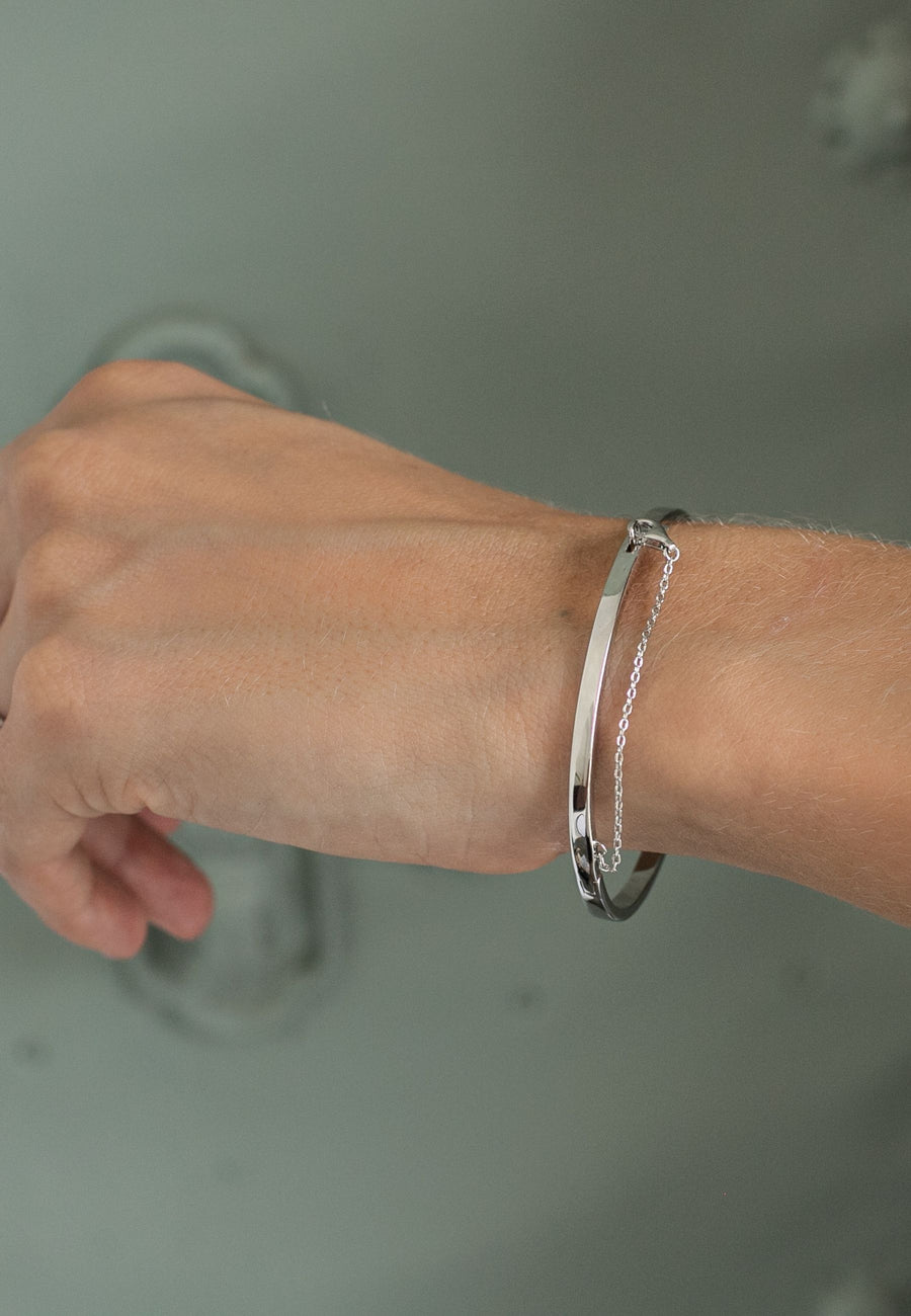 Pulsera de plata rígida BRIDGE