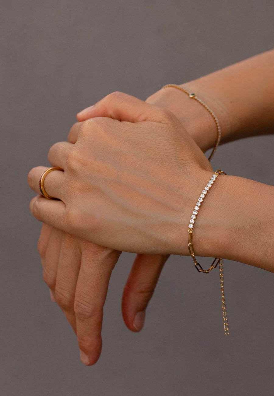 Pulsera de plata Heras CZ oro