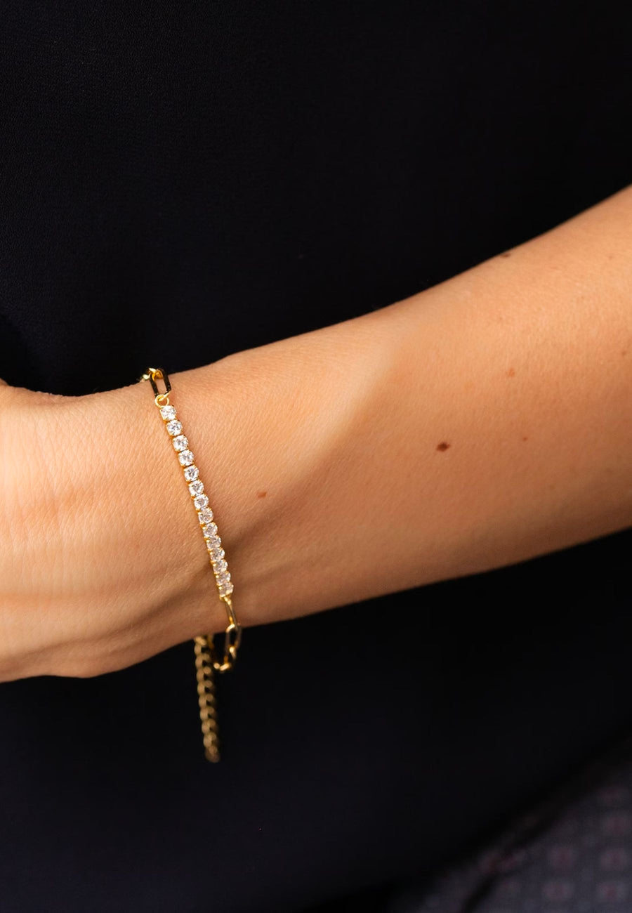 Pulsera de plata Heras CZ oro