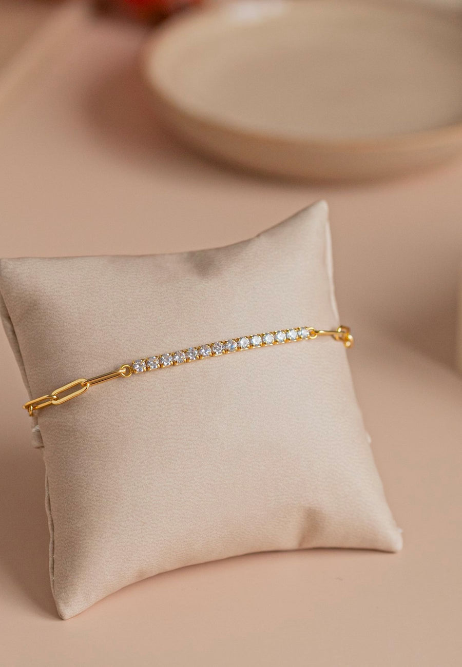 Pulsera de plata Heras CZ oro