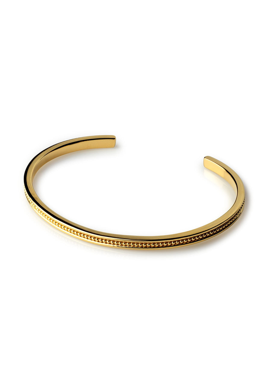 Pulsera ESCLAVA BOLITAS en plata baño oro 24k