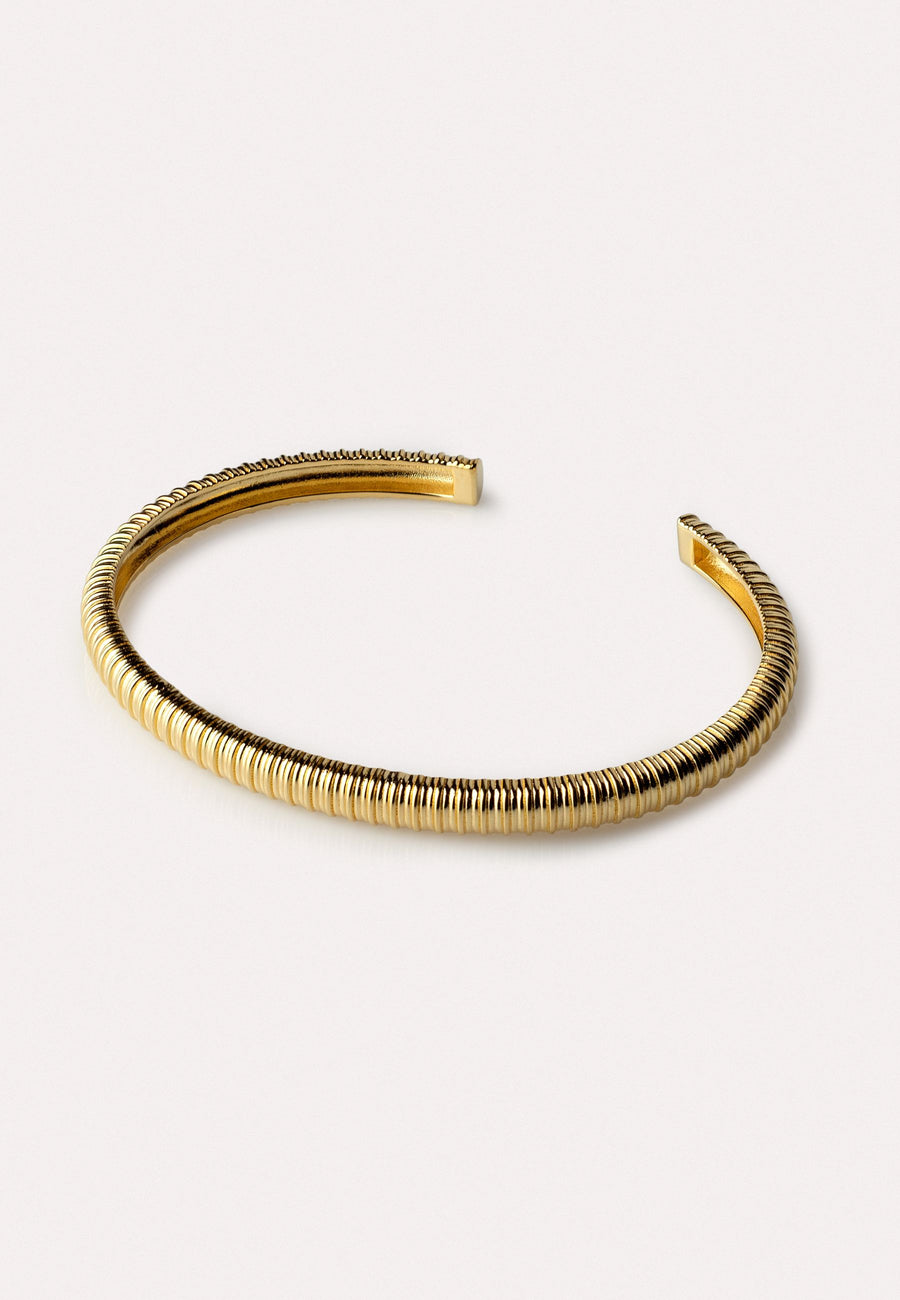 Pulsera esclava BOTANICA de plata y baño en oro