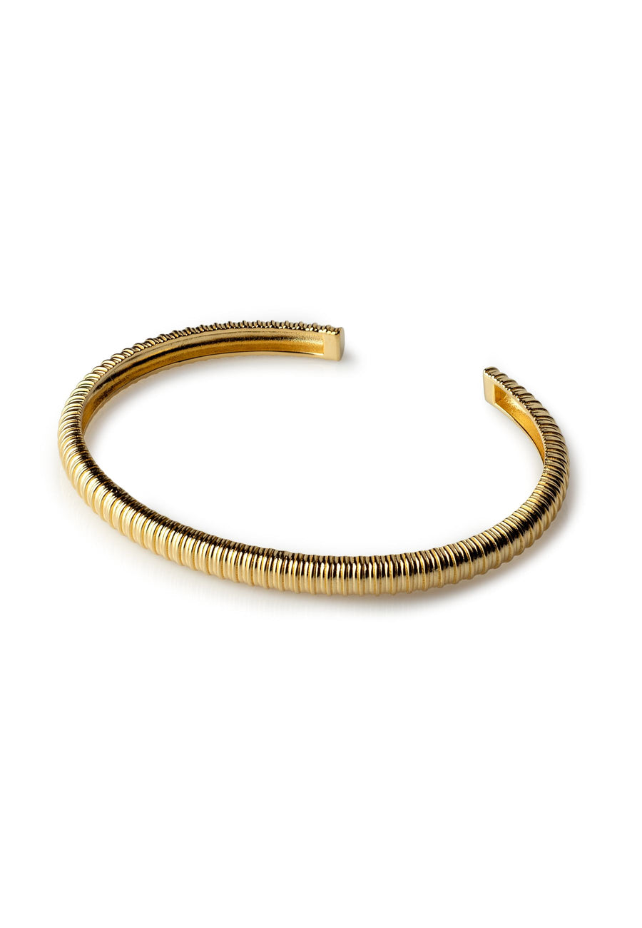 Pulsera esclava BOTANICA de plata y baño en oro