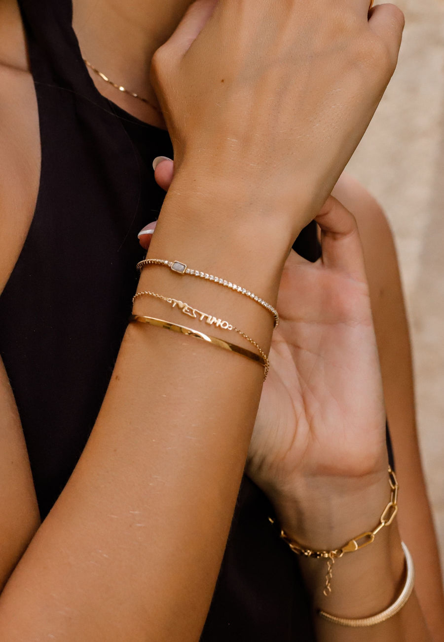 Pulsera T'ESTIMO en plata de ley y baño en oro
