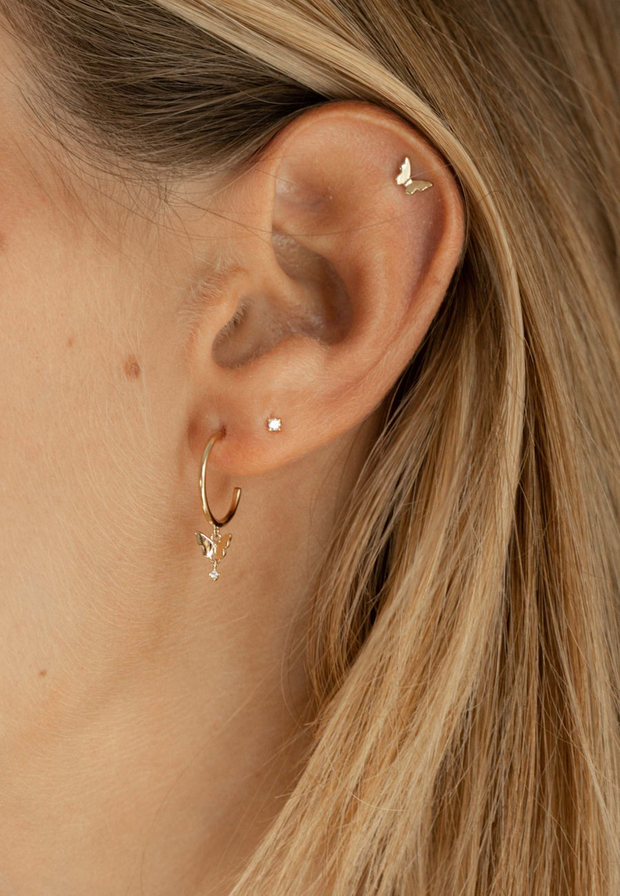 Pendientes de plata MARIPOSA CZ SET oro