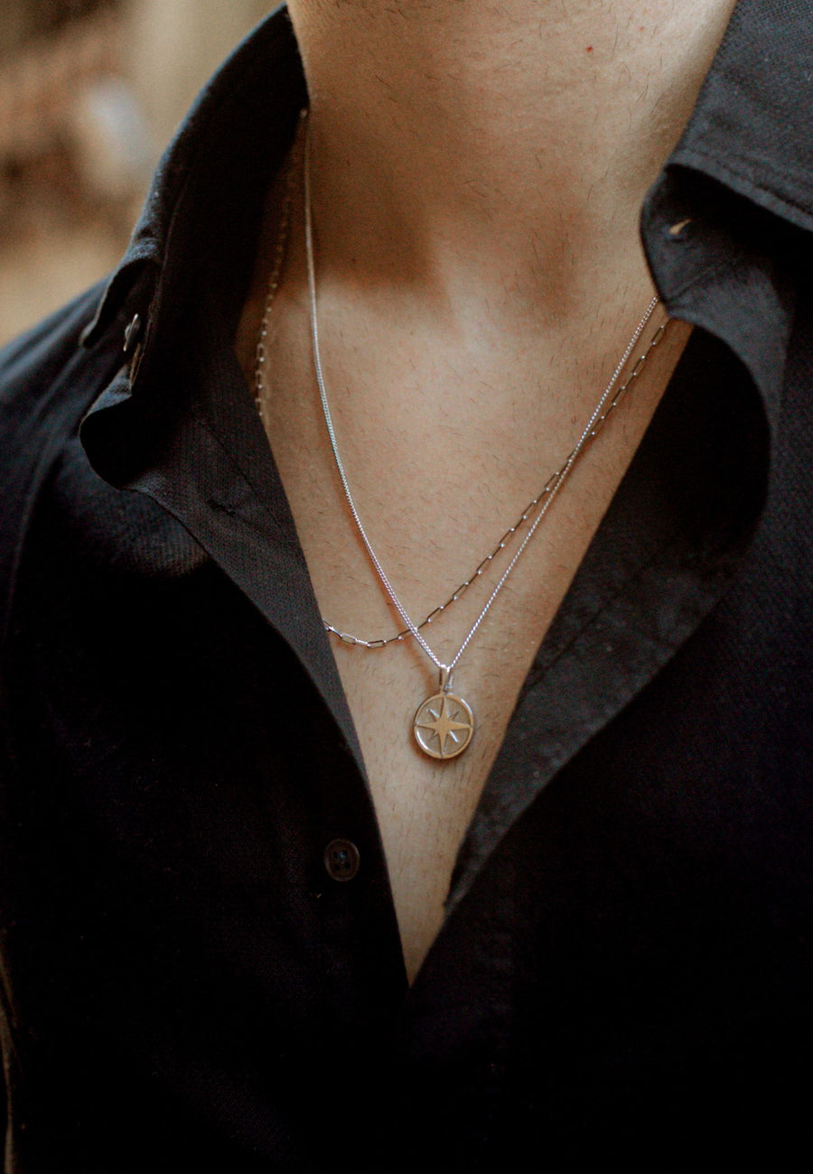 Collar de plata para hombre THIN