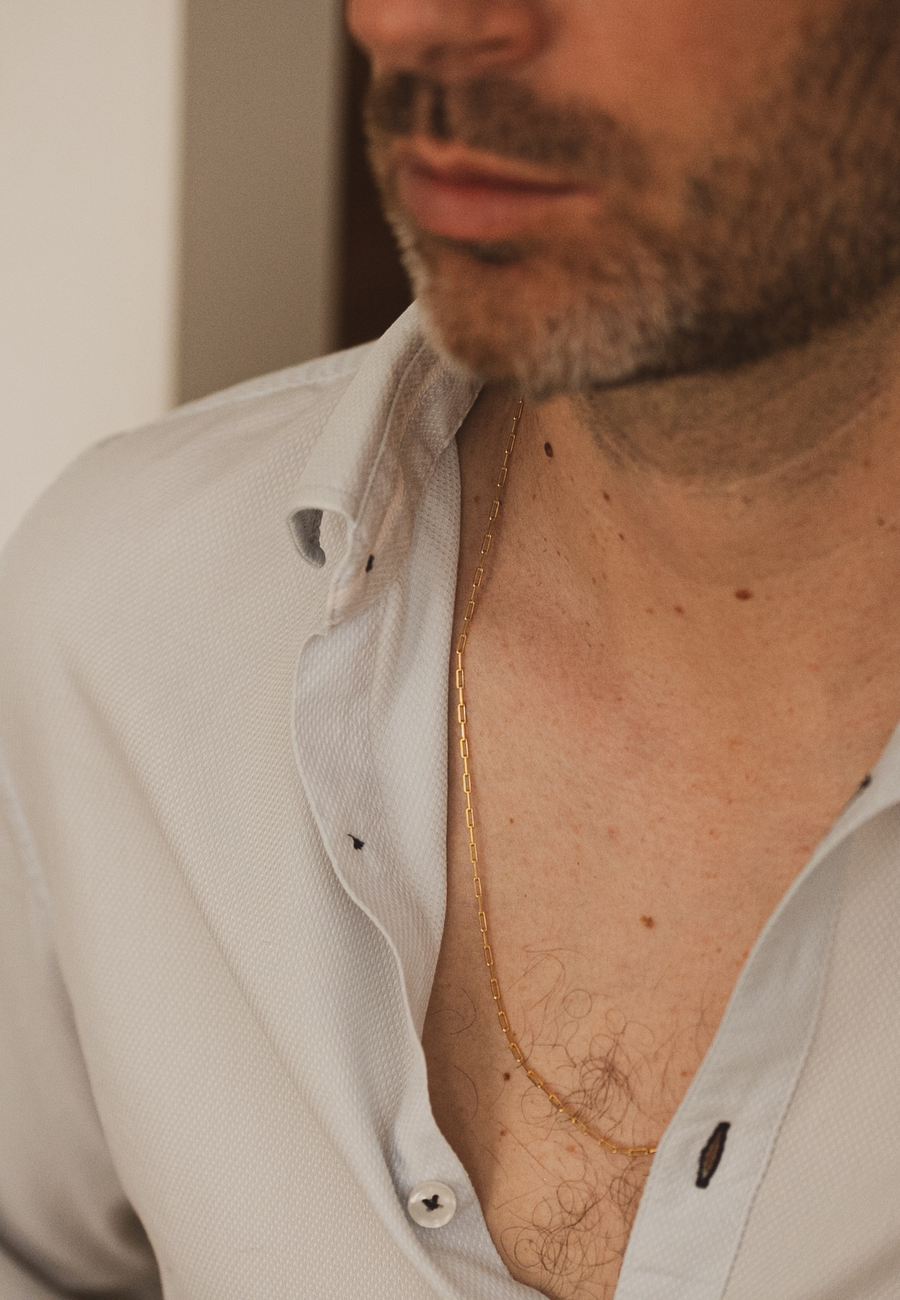 Collar de plata para hombre THIN