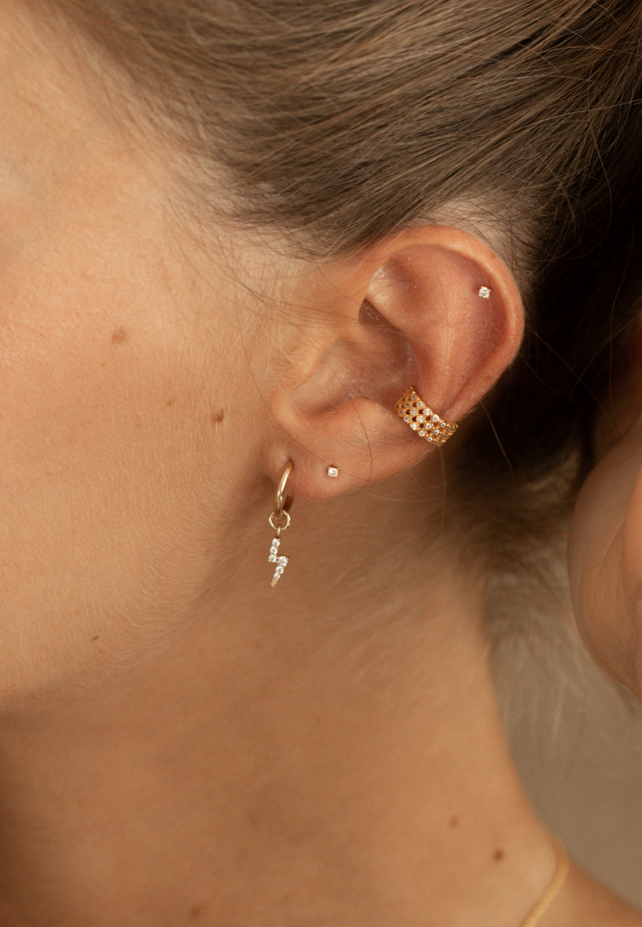 Pendientes de plata CHARMS RAYO oro