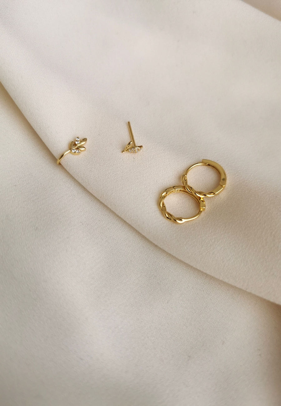 Pendientes SET HOJAS oro