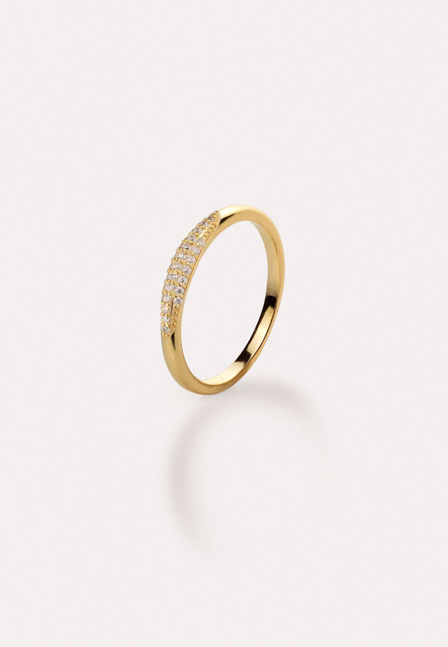 Anillo GUS CZ plata bañada en oro