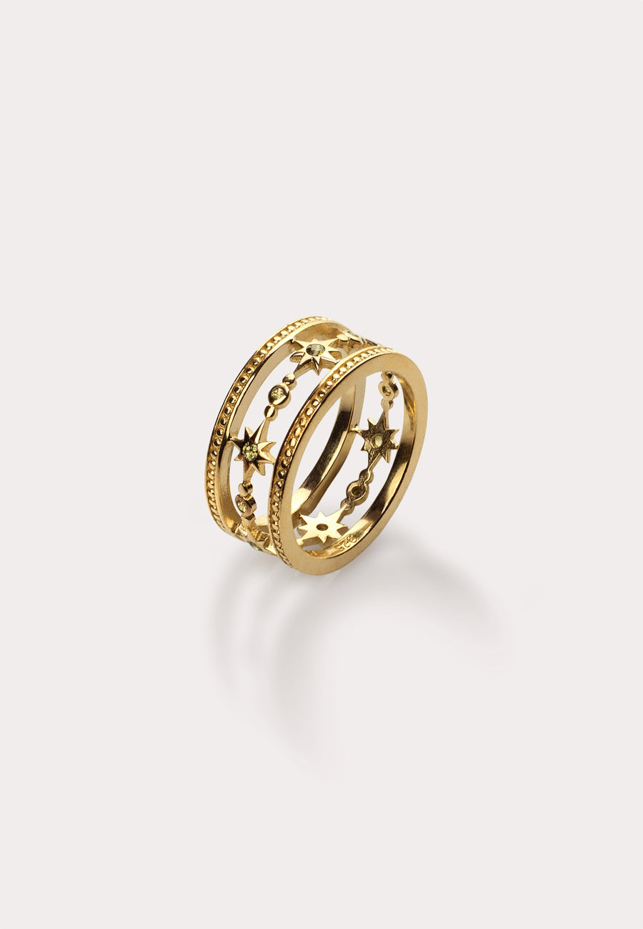 Anillo WIDE STARS oro