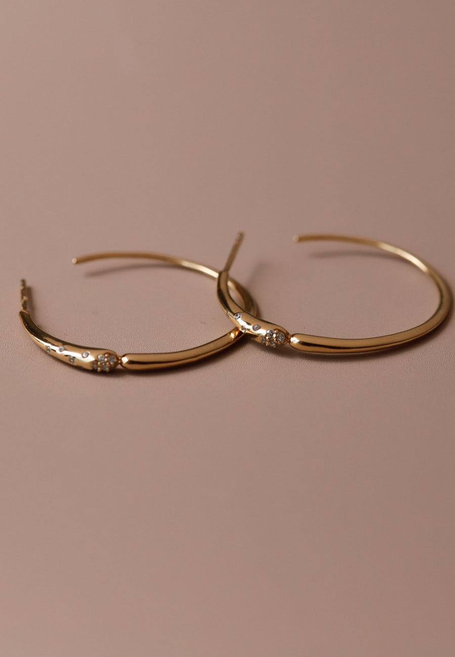 Pendientes de aro CRIATURE en plata y baño oro