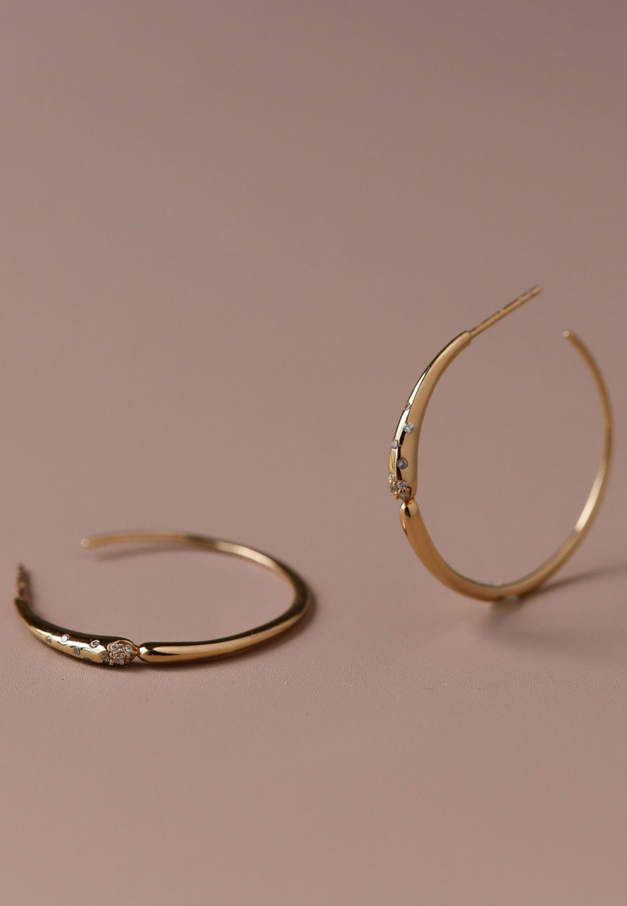 Pendientes de plata de aro CRIATURE en plata y baño oro