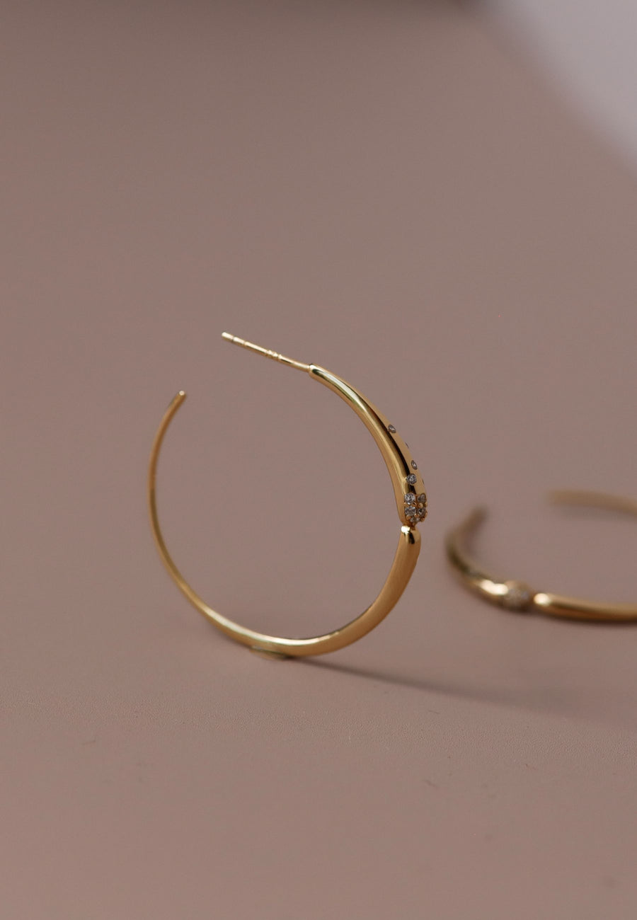 Pendientes de plata de aro CRIATURE en plata y baño oro