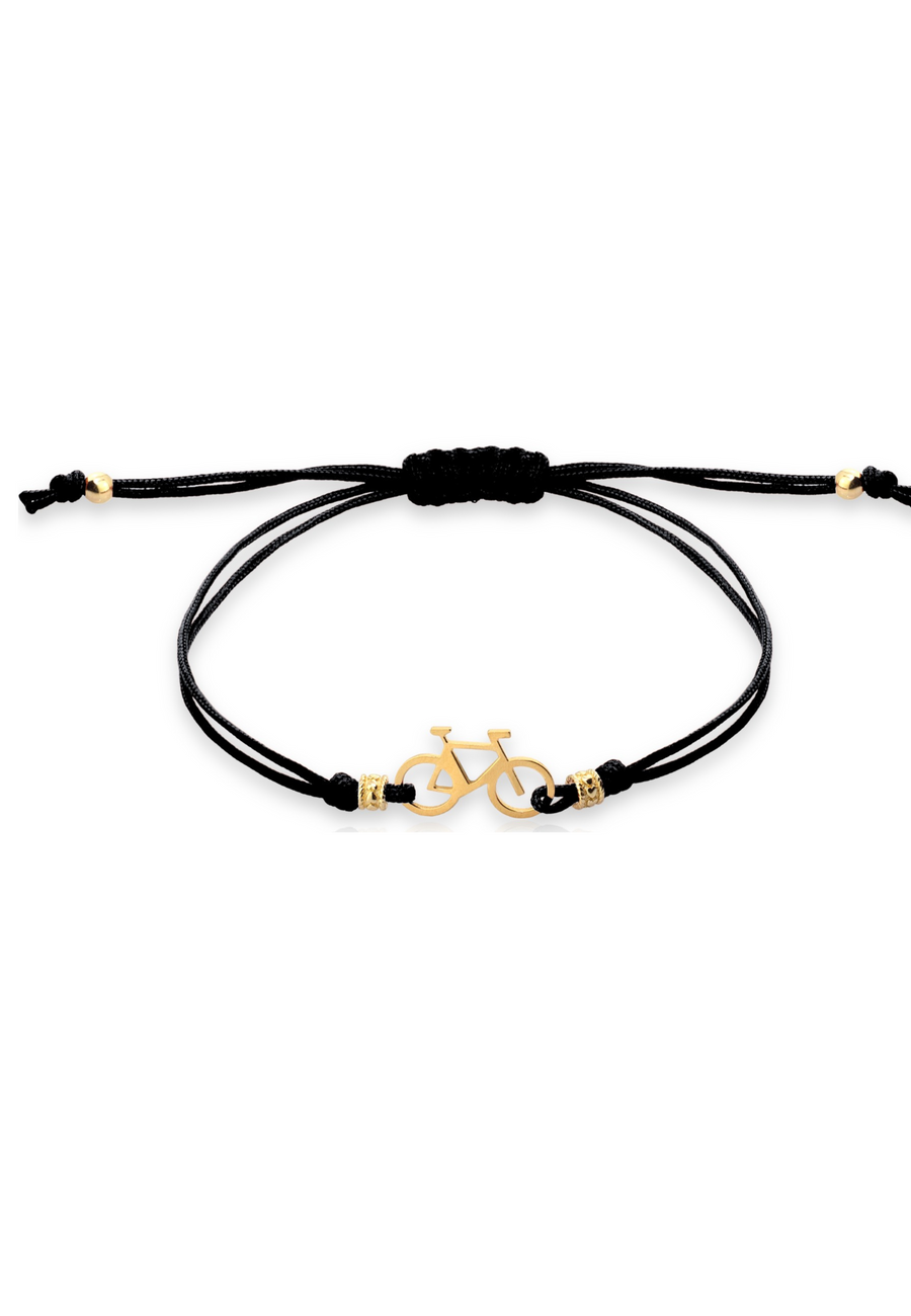 Pulsera BLACK BIKE con cordón de macramé negro