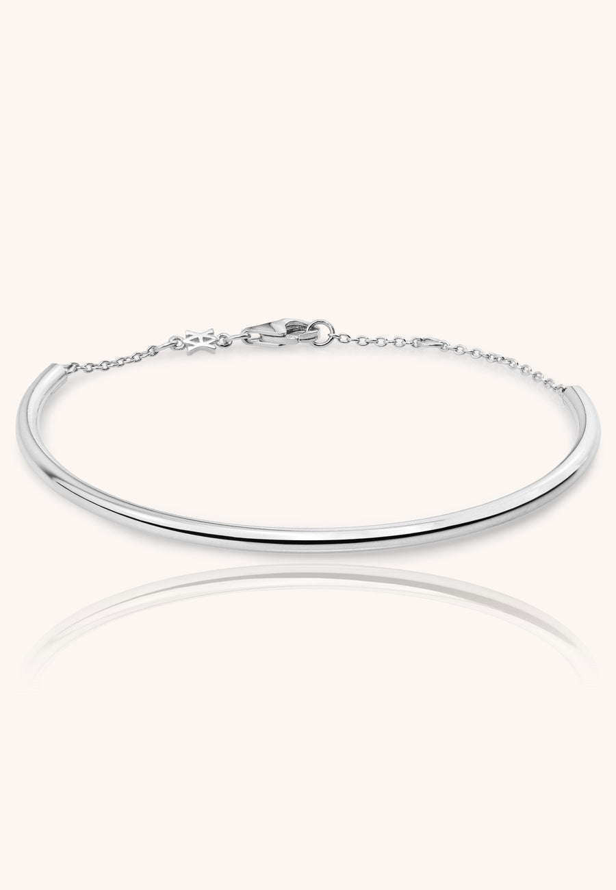 Pulsera TUBE con cadena en plata de ley chapada en oro d 24k