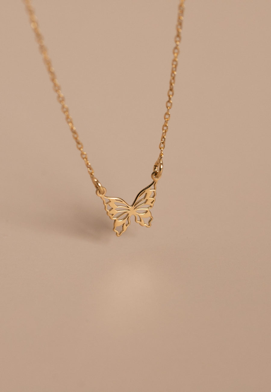 Collar MARIPOSA CALADA oro