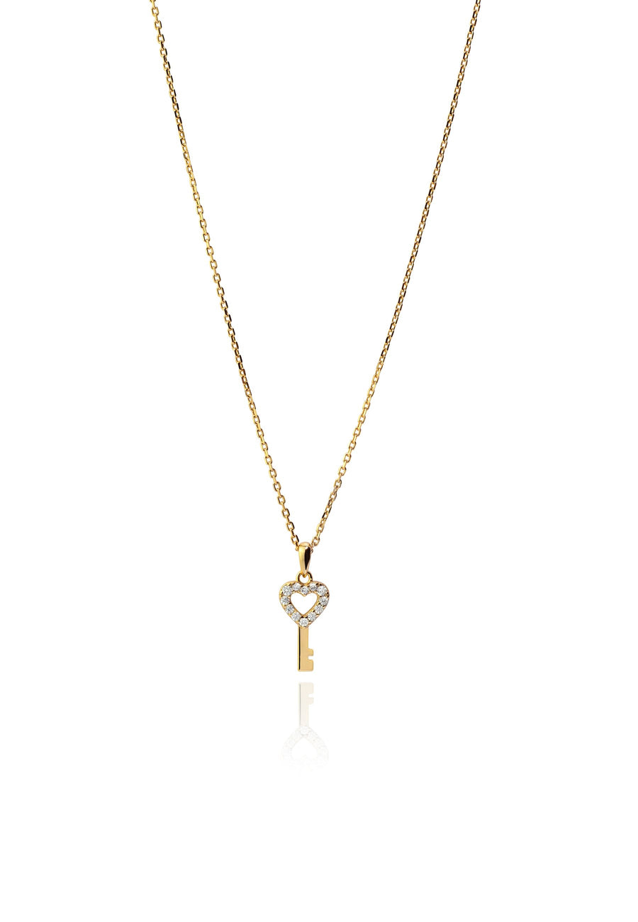 Collar THE KEY en plata de ley y baño en oro