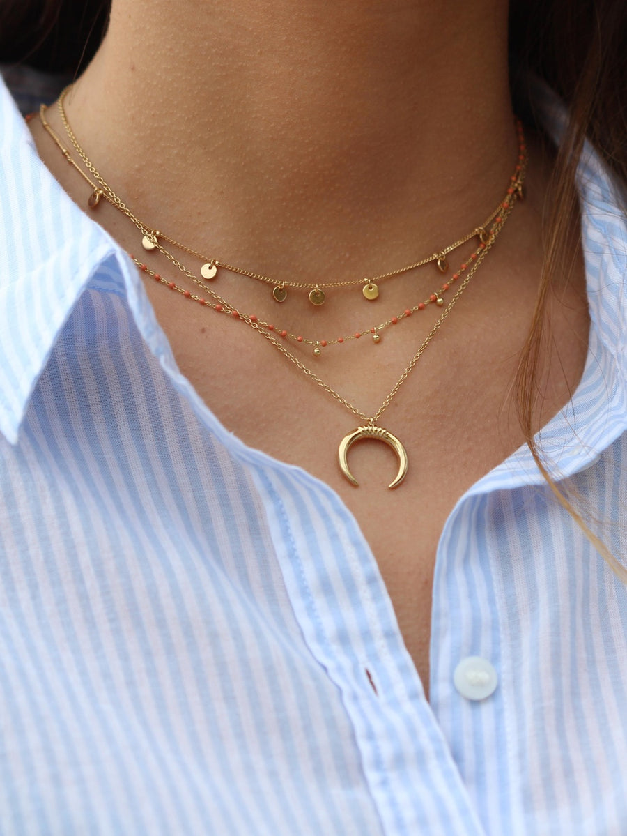 Collar de plata CORAL oro