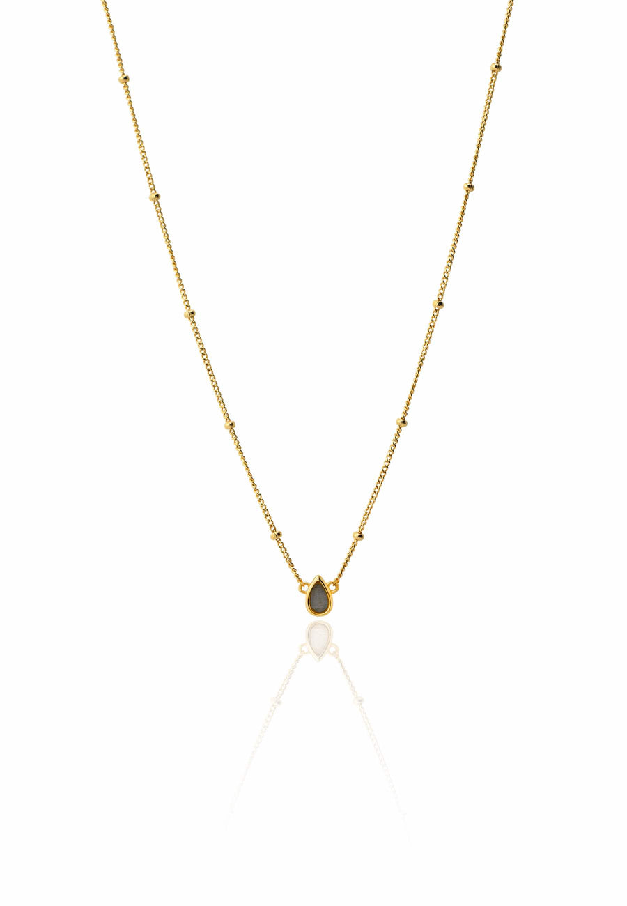 Collar LABRADORITE DROP oro