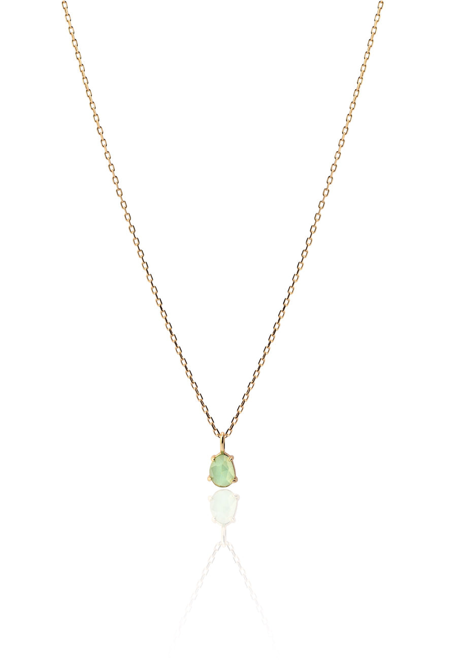 Collar GOTAS DE VERANO plata baño oro AZUL CALCEDONIA