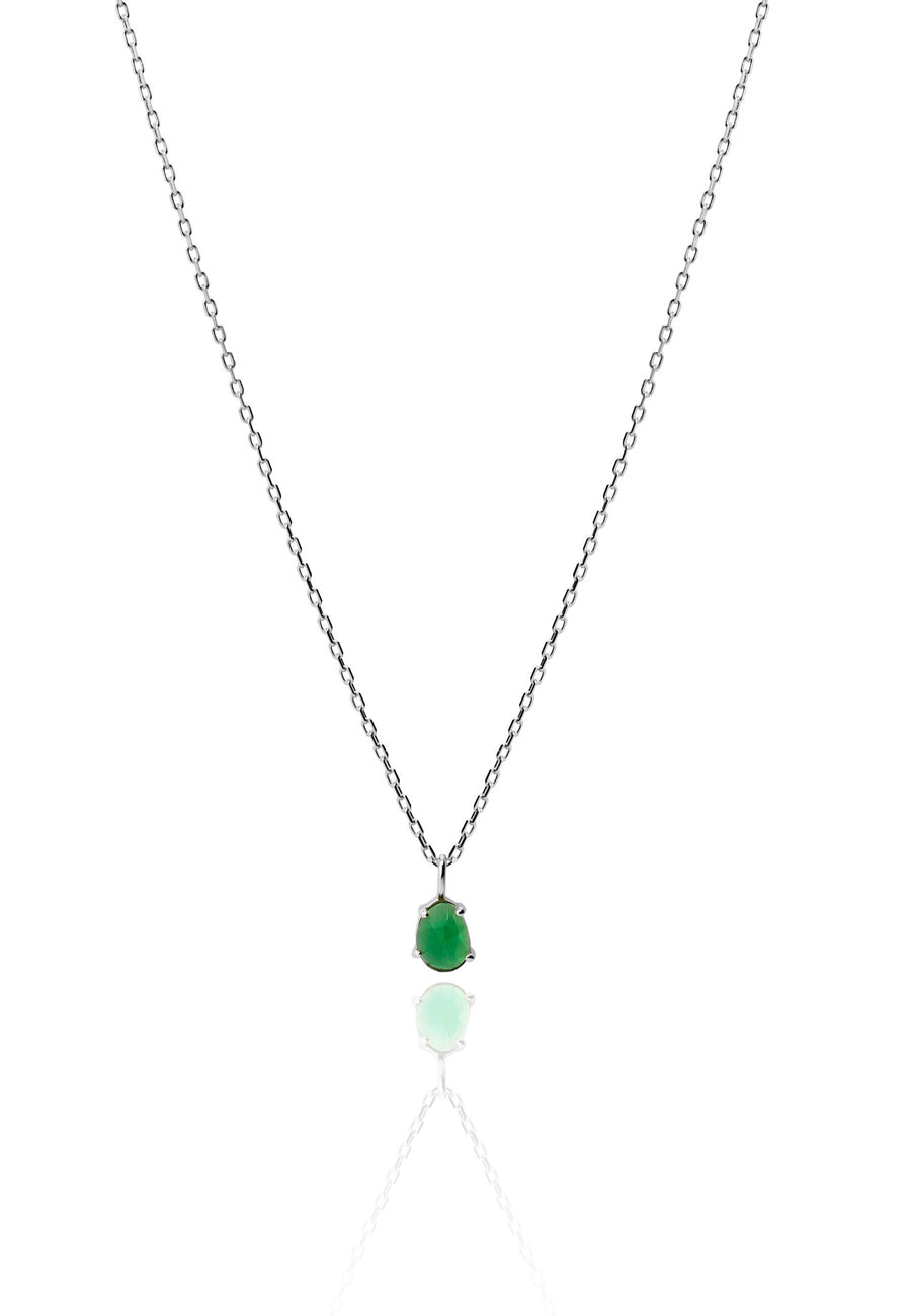 Collar GOTAS VERANO VERDE Plata