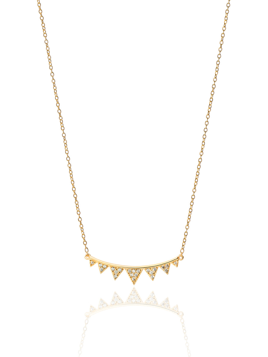 Collar de diminutos triangulos plata baño oro