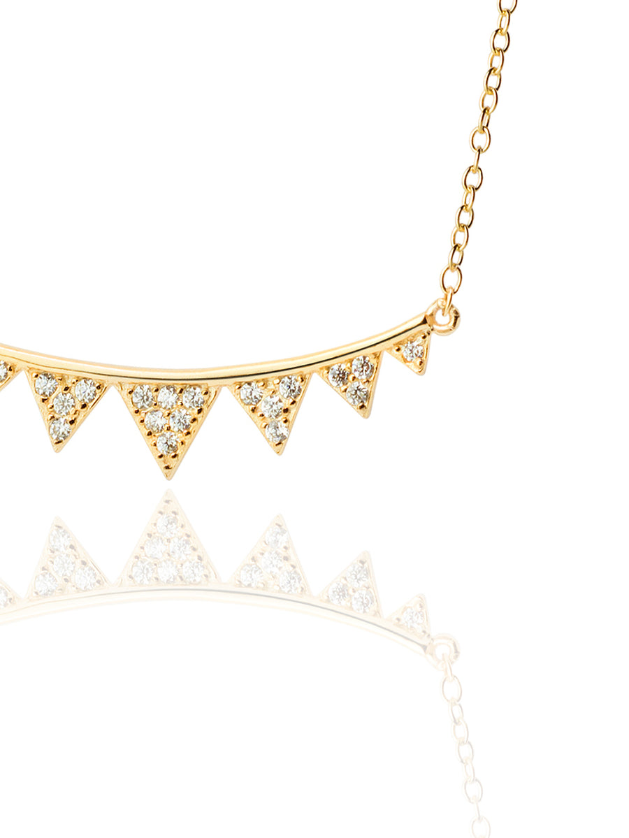 Collar de diminutos triangulos plata baño oro