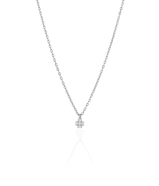 Collar TREBOL con circonitas en plata de ley y baño oro 24k