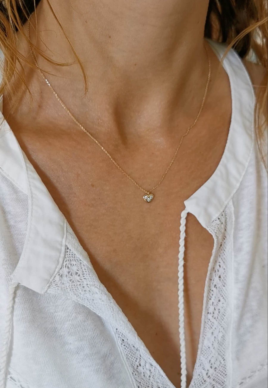 Collar CORAZON 3 CIRCONITAS oro