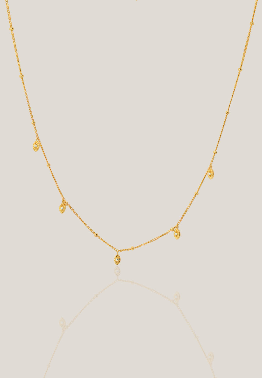 SHORT BILLIONS GLD. Collar plata de ley, baño oro, zirconitas.