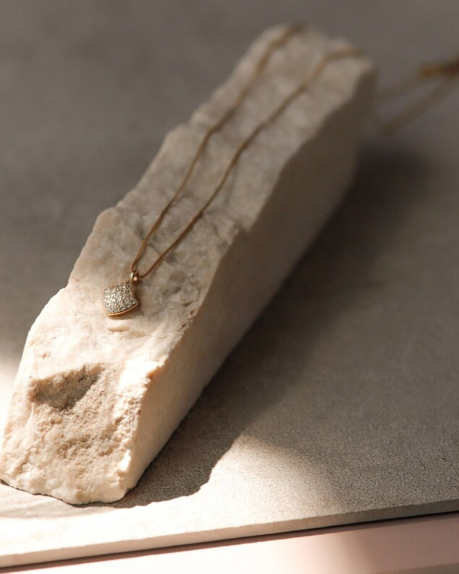 Silver SEA SHELL necklace with cubic zirconia in silver and gold plating