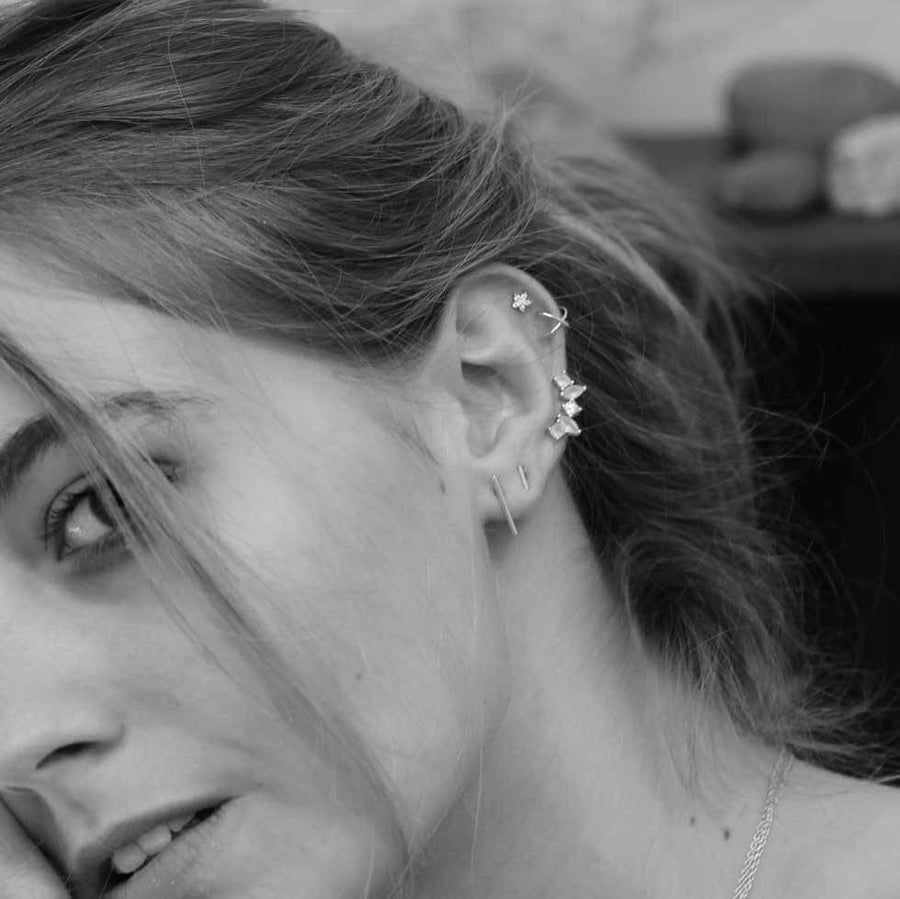 Pendientes de plata X EAR CUFF oro