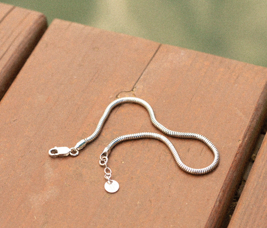 Pulsera de cadena redonda para hombre MAMBA en plata de Ley